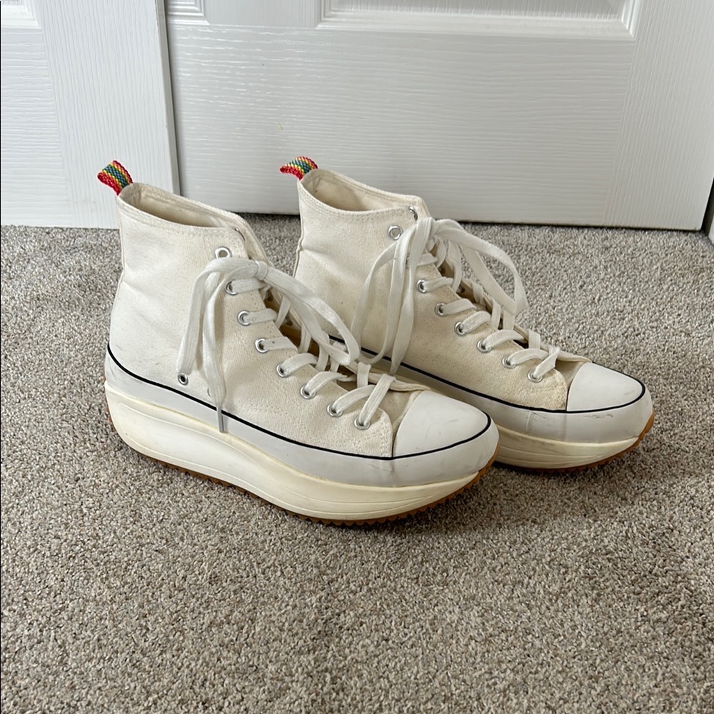 Madden Girl White Platform Sneakers High-Top